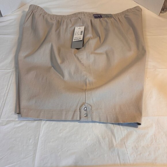 Catherine's Everyday Fit Women's 4X Stretch Cotton Shorts Elastic Waist In Beige - Picture 12 of 12